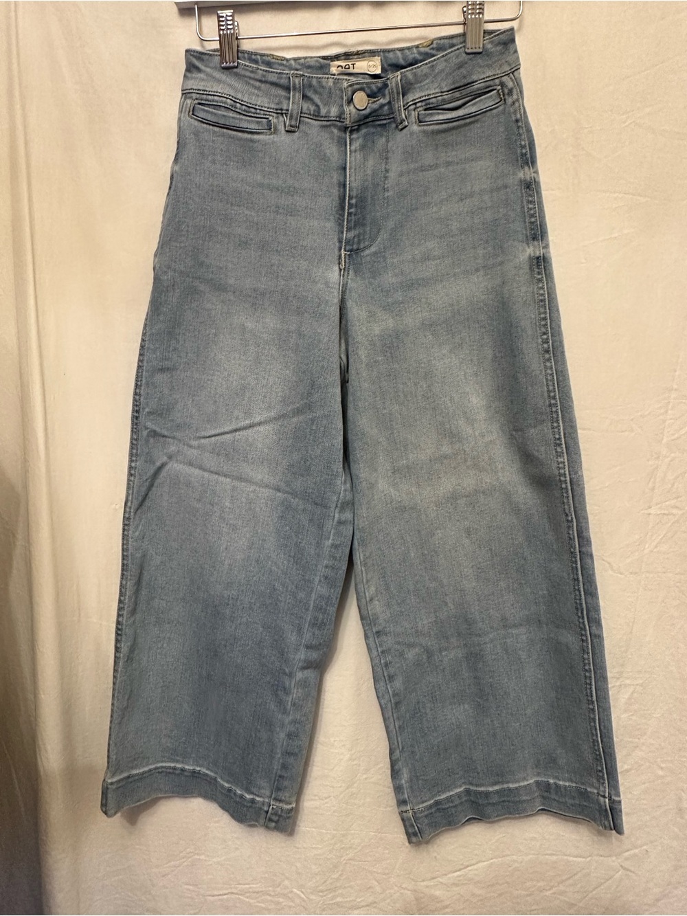 OAT New York Wide Leg Crop Jeans Size 0/25 Light Wash High Rise